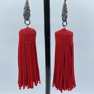 Red Tassel Earrings